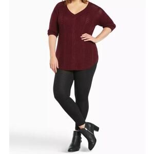 Torrid Casual Cropped Pull On Skinny Sparkle Lurex Leggings Black 00 Medium